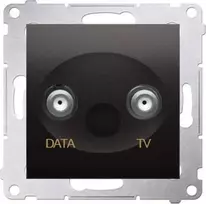 Kontakt-Simon Simon 54 F tipo dvigubas TV / duomenų antenos lizdas metalizuotas antracitas DAD1.01 / 48