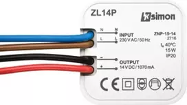 Kontakt-Simon LED maitinimo šaltinis 14V DC 15W ZL14P -15 (WZ-L14P -15xxx- xxx)