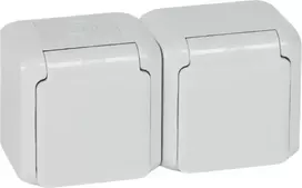 Legrand Dvigubas kištukinis lizdas Forix hermetiškas IP44 16A pilkas (782397)