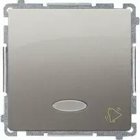 Kontakt-Simon Bell mygtukas Simon Basic singlas su foniniu apšvietimu 10AX 250V satin (BMD1L.01/29)