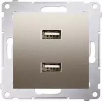 Kontakt-Simon Simon 54 Charger 2xUSB 2.1A 5V / DC Gold Mat (DC2USB.01 / 44)