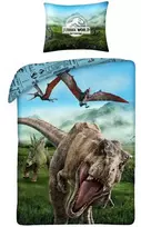 MCU Patalynė bawełniana 140x200 Jurassic World Park Jurajski dinozaury T-Rex poszewka 70x90 Kids 12 Halantex