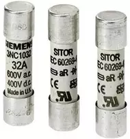 Siemens SITOR cilindrinis saugiklio įdėklas 32A aR 600VAC / 400VDC 3NC1032