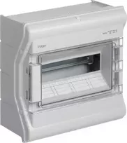 Hager Polo VE112SN Moduliniai skirstomieji įrenginiai 1x12, montuojami ant paviršiaus, atsparūs UV spinduliams IP65 Vector VE112SN