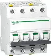 Schneider Electric „Schneider“ elektrinis grandinės pertraukiklis iC60H 4P 40A C charakteristika (A9F07440)