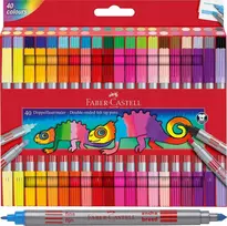 Dvipusiai flomasteriai Faber-Castell, 40 spalvų