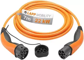 Kabelis EV PHEV Type 2 LAPP 22kW 32A oranžinė 7m