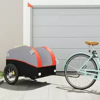 Dviračio priekaba, juodos ir oranžinės spalvos, 45kg, geležis