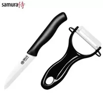 Samura 2in1 rinkinys keraminių vaisių peilių 75mm + ECO-CERAMIC peilis Juodas