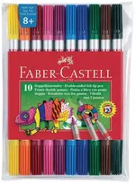 Flomasteriai Faber-Castell, dvipusiai, 10 spalvų
