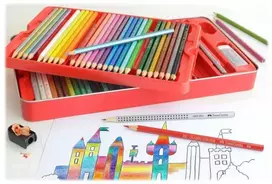 Faber-Castell – šešiakampė spalvotų pieštukų skardinė 60 (115894)