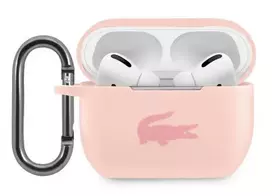 Lacoste Liquid silikoninis Glossy Printing Logo dėklas skirtas Apple AirPods Pro rožinės spalvos