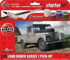 Airfix Land Rover Series 1 Pick-Up 1/43 dovanų rinkinys su dažais ir klijais