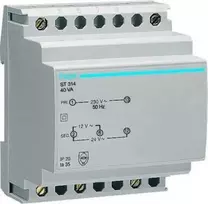 Hager Modulio saugos transformatorius 230 / 12- 24V AC 1,04- 2,08A 25VA IP20 (ST312)