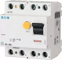 Eaton Liekamosios srovės grandinės pertraukiklis 4P 40A 0,1A tipo AC PF6-40/4/01 286509