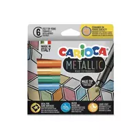 Flomasteriai CARIOCA Metallic MaxiMarkers, 6 vnt.