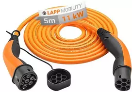 Kabelis EV HELIX Type 2 LAPP 11kW 20A oranžinis 5m