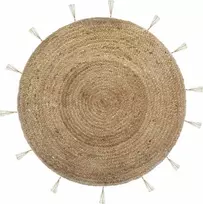 Dekoracja Domu Dekoratyvinis džiuto kilimas, Ø 80 cm, apvalus, su kutais