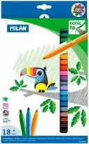Milan Markers, kūgio formos antgalis, 18 spalvų
