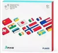 Magnetiniai kūrybiniai PIXIO FLAGS kaladėlės mokymuisi apie pasaulio vėliavas, vaikams nuo 6 metų