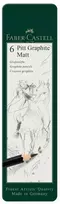 Pieštukų rinkinys Faber-Castell Pitt Graphite Matt, 6 dalių