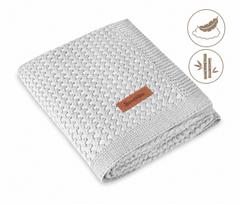 Bambukinis megztas pledas kūdikiui "Grido" 100x80 light grey