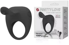 „Pretty Love“ penio žiedas su klitorio masažuokliu, vibruojančiu