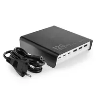 120W pakrovėjas 6 USB A ir C prievadai Ldnio Q605 juodas