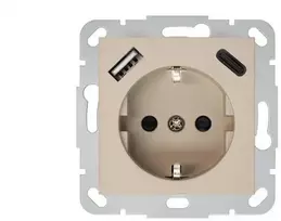 Kištukinis lizdas,USB A+C kroviklis Liregus Retro, kreminė