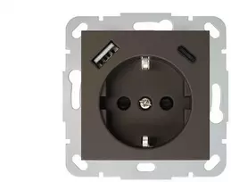 Kištukinis lizdas,USB A+C kroviklis Liregus Retro, ruda