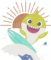 DIAMOND DOTS kūrybinis rinkinys piešimas deimantais Baby Shark Stay Cool!, 3295 deimantai, DBX.087