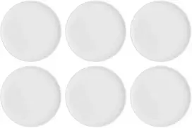 6 essenziale gurmaniškų vakarienės lėkščių rinkinys - baltas, 17 cm