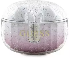 Ausinės Bluetooth Guess Glitter Gradient GUTWSHDGKEEP TWS rožinės spalvos