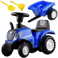 Paspiriamas traktorius su priekaba New Holland, mėlynas