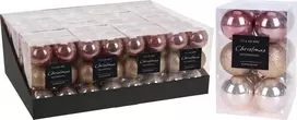 Affek Design Kalėdiniai eglutės žaisliukai 6 cm rožiniai 12 vnt. nesudaužomi
