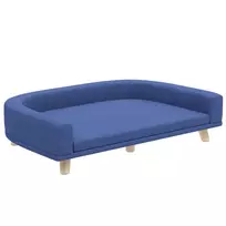 Šunų lova, šunų sofa, ​​gyvūnų sofa, Eukalipto mediena, 98 x 67 x 25 cm, Mėlyna