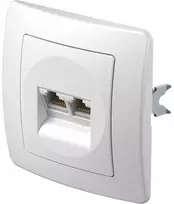 TEM serijos ekonomiškas CAT5e KS dvigubas 2x RJ45 lizdas