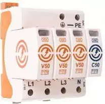 OBO Bettermann 5093533 Viršįtampių ribotuvas B+C 1+2 tipas 3P+N 12,5kA 280V V50-3+NPE+FS-280 5093533