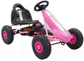 Megaleg „Top Racer“ gokartas vaikams, rožinis (3–7 metų)