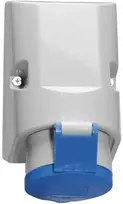BALS CEE sieninis lizdas H6 230V 32A 3 polių, mėlynas, plotis x aukštis 83x126 mm, viršuje M25 apačioje 2x M25 IP44, poliamidas