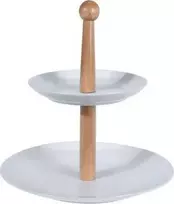 Asj Commerce Serviravimo lėkštė porcelianinė balta 2 aukštų 27 cm