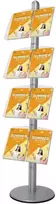 Plakatas Twinco Dvigubas stovas su akriliniu lipduku 8 x A4 aliuminis 450x470x1900mm (1 vnt.)