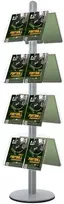 Plakatas Twinco TWIN Prostand Dvipusis brošiūrų stovas su akrilinėmis lentynomis – 16 x A4 Alu 450x470x1900mm (1 vnt.)