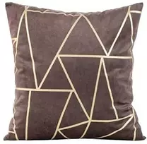 Eurofirany BLINK / 29 Aksominis pagalvės užvalkalas su auksiniu geometriniu raštu, 45X45 cm, spalva: viržių