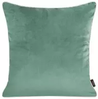 Eurofirany VELVET / 57 Dvipusis aksomo ir imitacinio lino pagalvės užvalkalas su apvadais kraštuose, 45X45 cm, spalva: turkio