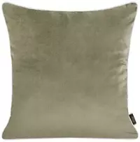 Eurofirany VELVET / 57 Dvipusis aksomo ir imitacinio lino pagalvės užvalkalas su apvadais kraštuose, 45X45 cm, spalva: smėlio