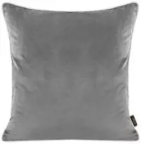 Eurofirany VELVET / 57 Dvipusis aksomo ir imitacinio lino pagalvės užvalkalas su apvadais kraštuose, 45X45 cm, spalva: pilka