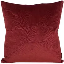 Eurofirany VELVET / 58 Minkšto aksomo pagalvės užvalkalas su įspaustu ginkmedžio lapų raštu, 45X45 cm, spalva: plytų
