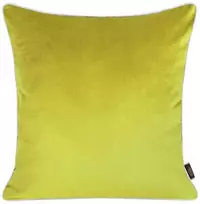 Eurofirany VELVET / 57 Dvipusis aksomo ir imitacinio lino pagalvės užvalkalas su apvadais kraštuose, 45X45 cm, spalva: šviesiai žalia