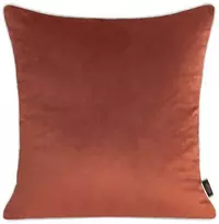 Eurofirany VELVET / 57 Dvipusis aksomo ir imitacinio lino pagalvės užvalkalas su apvadais kraštuose, 45X45 cm, spalva: plytų